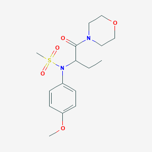 molecular formula C16H24N2O5S B4484063 N-(4-methoxyphenyl)-N-[1-(4-morpholinylcarbonyl)propyl]methanesulfonamide 