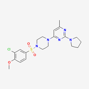 4-[4-(3-Chloro-4-methoxybenzenesulfonyl)piperazin-1-YL]-6-methyl-2-(pyrrolidin-1-YL)pyrimidine