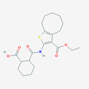 2-{[3-(Ethoxycarbonyl)-4,5,6,7,8,9-hexahydrocycloocta[b]thiophen-2-yl]carbamoyl}cyclohexanecarboxylic acid