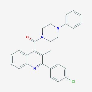 molecular formula C27H24ClN3O B448411 2-(4-Chlorophenyl)-3-methyl-4-[(4-phenyl-1-piperazinyl)carbonyl]quinoline 
