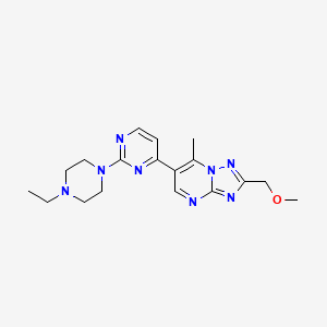 {6-[2-(4-ethylpiperazino)-4-pyrimidinyl]-7-methyl[1,2,4]triazolo[1,5-a]pyrimidin-2-yl}methyl methyl ether