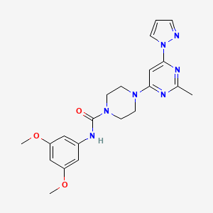 N-(3,5-dimethoxyphenyl)-4-[2-methyl-6-(1H-pyrazol-1-yl)-4-pyrimidinyl]-1-piperazinecarboxamide