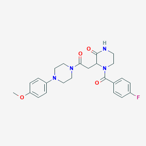 4-[(4-Fluorophenyl)carbonyl]-3-{2-[4-(4-methoxyphenyl)piperazin-1-yl]-2-oxoethyl}piperazin-2-one