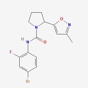 molecular formula C15H15BrFN3O2 B4484145 N-(4-bromo-2-fluorophenyl)-2-(3-methyl-1,2-oxazol-5-yl)pyrrolidine-1-carboxamide 