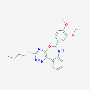 3-(Butylsulfanyl)-6-(3-ethoxy-4-methoxyphenyl)-6,7-dihydro[1,2,4]triazino[5,6-d][3,1]benzoxazepine