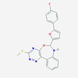 molecular formula C21H15FN4O2S B448416 6-[5-(4-Fluorophenyl)-2-furyl]-3-(methylsulfanyl)-6,7-dihydro[1,2,4]triazino[5,6-d][3,1]benzoxazepine 