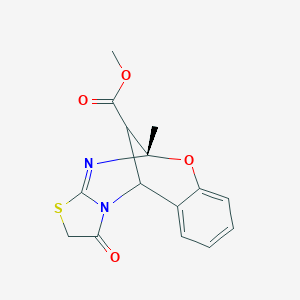 molecular formula C15H14N2O4S B448419 methyl (5S)-5-methyl-1-oxo-1,2-dihydro-5H,11H-5,11-methano[1,3]thiazolo[2,3-d][1,3,5]benzoxadiazocine-13-carboxylate 