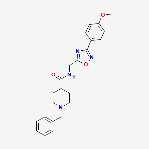 molecular formula C23H26N4O3 B4484289 1-benzyl-N-{[3-(4-methoxyphenyl)-1,2,4-oxadiazol-5-yl]methyl}piperidine-4-carboxamide 