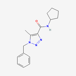 molecular formula C16H20N4O B4484309 1-benzyl-N-cyclopentyl-5-methyl-1H-1,2,3-triazole-4-carboxamide 