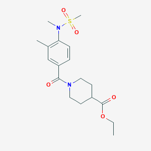 molecular formula C18H26N2O5S B4484316 ETHYL 1-[3-METHYL-4-(N-METHYLMETHANESULFONAMIDO)BENZOYL]PIPERIDINE-4-CARBOXYLATE 