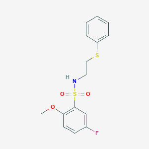 5-FLUORO-2-METHOXY-N-[2-(PHENYLSULFANYL)ETHYL]BENZENE-1-SULFONAMIDE