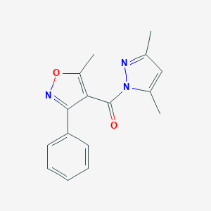 molecular formula C16H15N3O2 B448438 4-[(3,5-dimethyl-1H-pyrazol-1-yl)carbonyl]-5-methyl-3-phenylisoxazole 