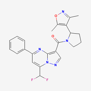 7-(difluoromethyl)-3-{[2-(3,5-dimethyl-4-isoxazolyl)-1-pyrrolidinyl]carbonyl}-5-phenylpyrazolo[1,5-a]pyrimidine