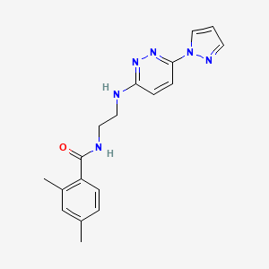 2,4-dimethyl-N-(2-{[6-(1H-pyrazol-1-yl)-3-pyridazinyl]amino}ethyl)benzamide