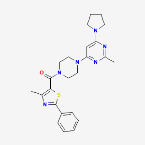 2-methyl-4-{4-[(4-methyl-2-phenyl-1,3-thiazol-5-yl)carbonyl]-1-piperazinyl}-6-(1-pyrrolidinyl)pyrimidine