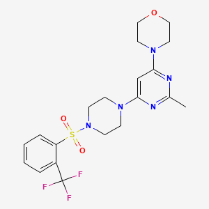 molecular formula C20H24F3N5O3S B4484542 4-[2-methyl-6-(4-{[2-(trifluoromethyl)phenyl]sulfonyl}-1-piperazinyl)-4-pyrimidinyl]morpholine 