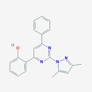 2-[2-(3,5-dimethyl-1H-pyrazol-1-yl)-6-phenyl-4-pyrimidinyl]phenol