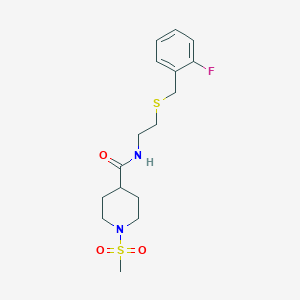 N-(2-{[(2-FLUOROPHENYL)METHYL]SULFANYL}ETHYL)-1-METHANESULFONYLPIPERIDINE-4-CARBOXAMIDE