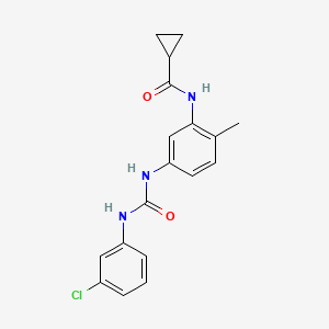 N-(5-{[(3-chloroanilino)carbonyl]amino}-2-methylphenyl)cyclopropanecarboxamide