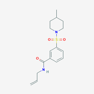 3-[(4-methylpiperidin-1-yl)sulfonyl]-N-(prop-2-en-1-yl)benzamide