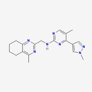 5-methyl-4-(1-methylpyrazol-4-yl)-N-[(4-methyl-5,6,7,8-tetrahydroquinazolin-2-yl)methyl]pyrimidin-2-amine