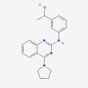 molecular formula C20H22N4O B4484595 1-(3-{[4-(1-pyrrolidinyl)-2-quinazolinyl]amino}phenyl)ethanol 