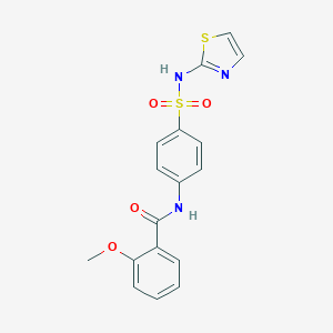 molecular formula C17H15N3O4S2 B448462 2-methoxy-N-{4-[(1,3-thiazol-2-ylamino)sulfonyl]phenyl}benzamide 