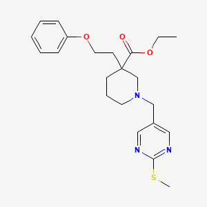 ethyl 1-{[2-(methylthio)-5-pyrimidinyl]methyl}-3-(2-phenoxyethyl)-3-piperidinecarboxylate