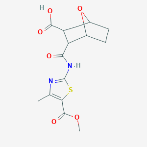 molecular formula C14H16N2O6S B448463 3-({[5-(Methoxycarbonyl)-4-methyl-1,3-thiazol-2-yl]amino}carbonyl)-7-oxabicyclo[2.2.1]heptane-2-carboxylic acid 