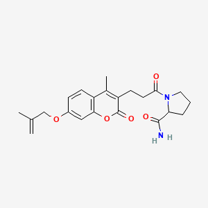 molecular formula C22H26N2O5 B4484634 1-(3-{4-METHYL-7-[(2-METHYLPROP-2-EN-1-YL)OXY]-2-OXO-2H-CHROMEN-3-YL}PROPANOYL)PYRROLIDINE-2-CARBOXAMIDE 