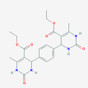 molecular formula C22H26N4O6 B448464 ethyl 4-[4-(5-ethoxycarbonyl-6-methyl-2-oxo-3,4-dihydro-1H-pyrimidin-4-yl)phenyl]-6-methyl-2-oxo-3,4-dihydro-1H-pyrimidine-5-carboxylate CAS No. 300712-11-2