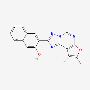 molecular formula C19H14N4O2 B4484647 3-(8,9-dimethylfuro[3,2-e][1,2,4]triazolo[1,5-c]pyrimidin-2-yl)-2-naphthol 