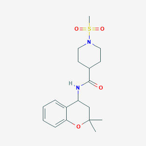 molecular formula C18H26N2O4S B4484687 N-(2,2-DIMETHYL-3,4-DIHYDRO-2H-1-BENZOPYRAN-4-YL)-1-METHANESULFONYLPIPERIDINE-4-CARBOXAMIDE 