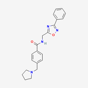 N-[(3-PHENYL-1,2,4-OXADIAZOL-5-YL)METHYL]-4-[(PYRROLIDIN-1-YL)METHYL]BENZAMIDE