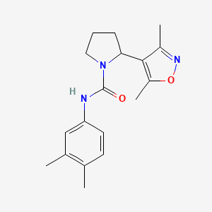 molecular formula C18H23N3O2 B4484752 2-(3,5-dimethyl-1,2-oxazol-4-yl)-N-(3,4-dimethylphenyl)pyrrolidine-1-carboxamide 