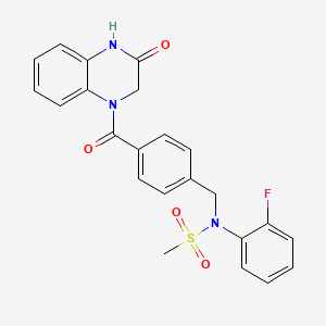 N-(2-FLUOROPHENYL)-N-{[4-(3-OXO-1,2,3,4-TETRAHYDROQUINOXALINE-1-CARBONYL)PHENYL]METHYL}METHANESULFONAMIDE