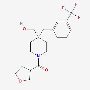 [4-(Hydroxymethyl)-4-[[3-(trifluoromethyl)phenyl]methyl]piperidin-1-yl]-(oxolan-3-yl)methanone