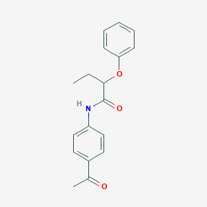 molecular formula C18H19NO3 B448487 N-(4-acetylphenyl)-2-phenoxybutanamide 