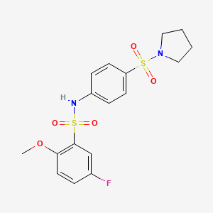 5-FLUORO-2-METHOXY-N-[4-(PYRROLIDINE-1-SULFONYL)PHENYL]BENZENE-1-SULFONAMIDE