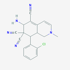 6-Amino-8-(2-chlorophenyl)-2-methyl-1,6,8,8a-tetrahydroisoquinoline-5,7,7-tricarbonitrile