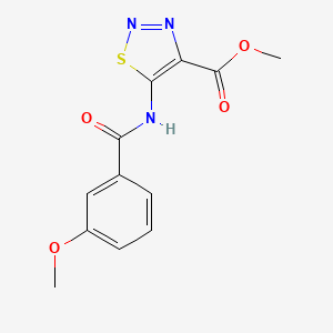 molecular formula C12H11N3O4S B4484934 methyl 5-[(3-methoxybenzoyl)amino]-1,2,3-thiadiazole-4-carboxylate 