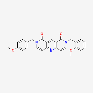 2-[(2-METHOXYPHENYL)METHYL]-8-[(4-METHOXYPHENYL)METHYL]-1H,2H,8H,9H-PYRIDO[4,3-B]1,6-NAPHTHYRIDINE-1,9-DIONE