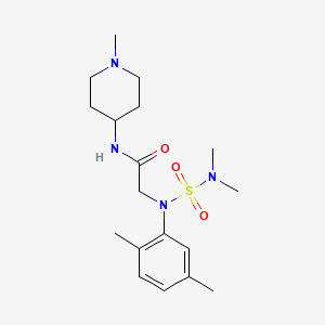 molecular formula C18H30N4O3S B4485008 N~2~-[(dimethylamino)sulfonyl]-N~2~-(2,5-dimethylphenyl)-N~1~-(1-methyl-4-piperidinyl)glycinamide 