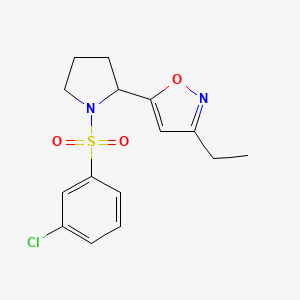 5-[1-(3-Chlorobenzenesulfonyl)pyrrolidin-2-YL]-3-ethyl-1,2-oxazole