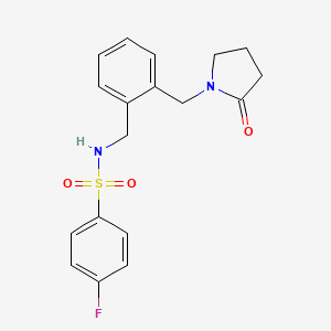 4-FLUORO-N-({2-[(2-OXOPYRROLIDIN-1-YL)METHYL]PHENYL}METHYL)BENZENE-1-SULFONAMIDE