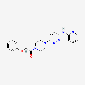 molecular formula C22H24N6O2 B4485082 6-[4-(2-phenoxypropanoyl)-1-piperazinyl]-N-2-pyridinyl-3-pyridazinamine 