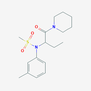 molecular formula C17H26N2O3S B4485098 N-(3-methylphenyl)-N-[1-(1-piperidinylcarbonyl)propyl]methanesulfonamide 