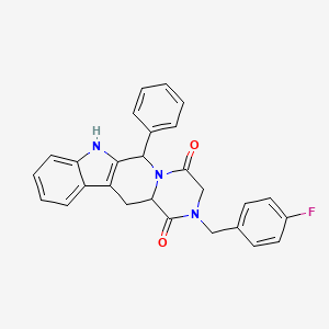 6-[(4-fluorophenyl)methyl]-2-phenyl-3,6,17-triazatetracyclo[8.7.0.03,8.011,16]heptadeca-1(10),11,13,15-tetraene-4,7-dione