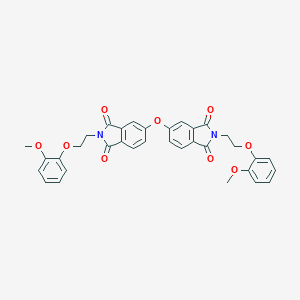 molecular formula C34H28N2O9 B448512 2-[2-(2-methoxyphenoxy)ethyl]-5-({2-[2-(2-methoxyphenoxy)ethyl]-1,3-dioxo-2,3-dihydro-1H-isoindol-5-yl}oxy)-1H-isoindole-1,3(2H)-dione 