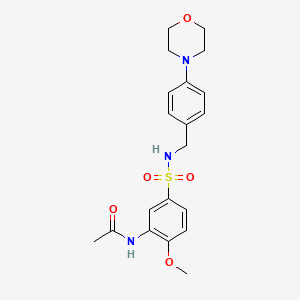 molecular formula C20H25N3O5S B4485123 N-[2-METHOXY-5-({[4-(MORPHOLIN-4-YL)PHENYL]METHYL}SULFAMOYL)PHENYL]ACETAMIDE 